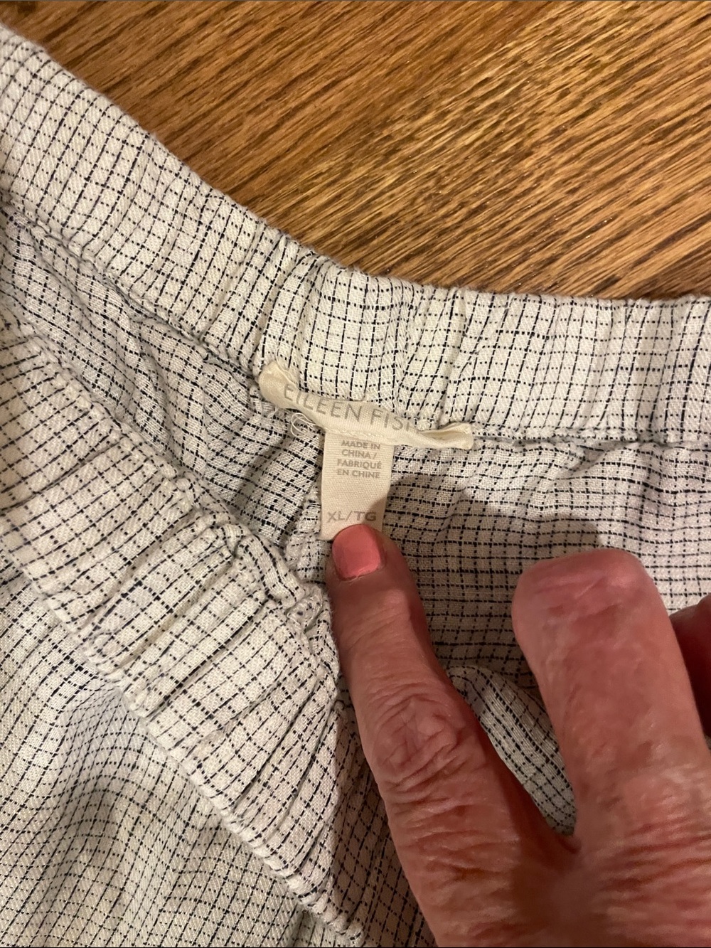 Eileen Fisher Light blue check 100% linen Relaxed Blazer & Pants Set XL - Picture 10 of 12